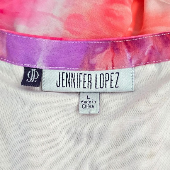 Jennifer Lopez Rhinestone V-Neck Kimono Style Multicolor Top L - Picture 3 of 8